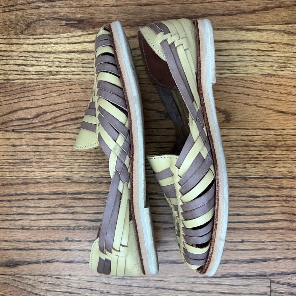 Espiritu Women's Huarache Sandals - Butter Yellow and Brown - Picture 2 of 2